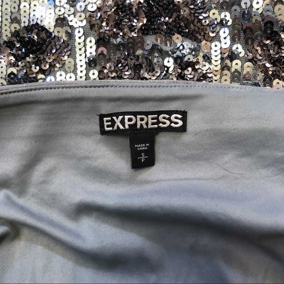 Silver and Black Sequined Mini Skirt - Picture 2 of 2